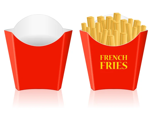 French fries paper box — Stock Vector