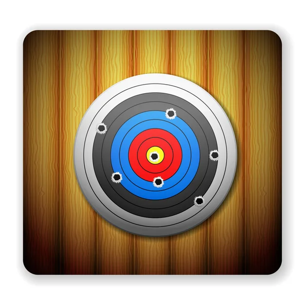 Wooden target icon — Stock Vector