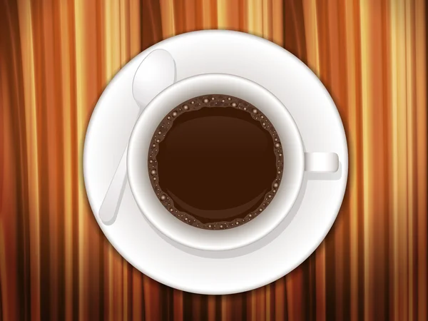 Taza de café en escritorio de madera — Vector de stock