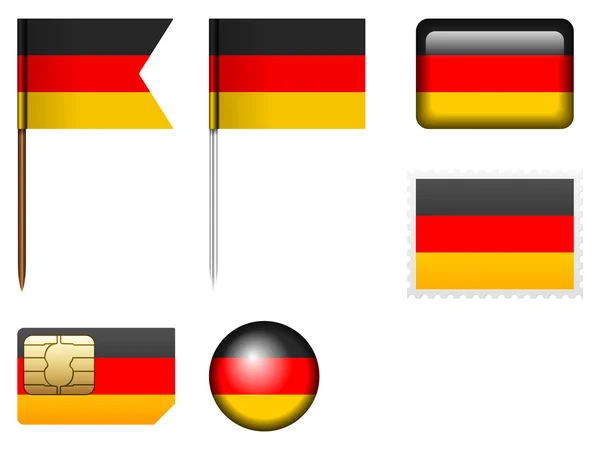 Deutschland-Fahne gesetzt — Stockvektor