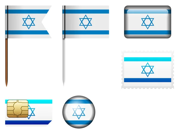 Israel Flagge gesetzt — Stockvektor