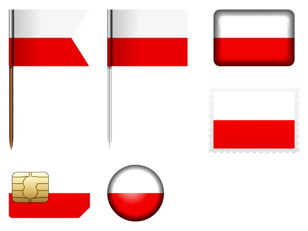 Poland flag set — Stock Vector