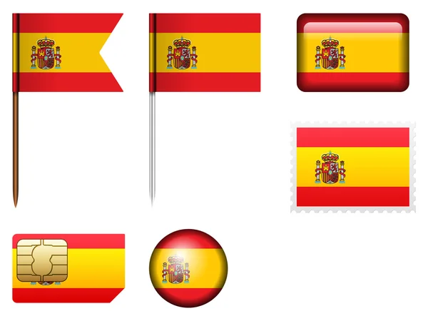 Conjunto de bandeira de Espanha — Vetor de Stock