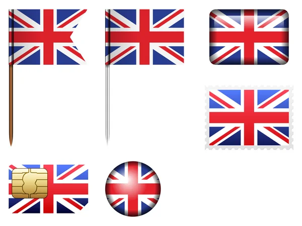 Ensemble drapeau britannique — Image vectorielle