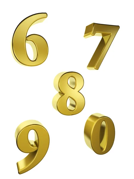 Gold number 6 to 0 — Stock Photo, Image