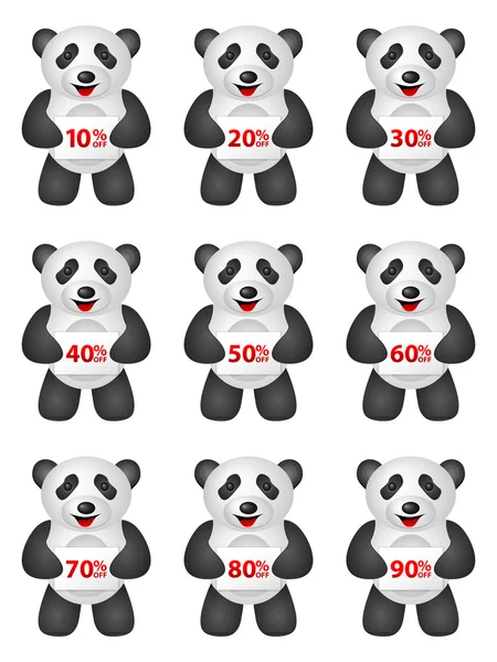 Rabais panda — Image vectorielle