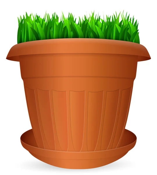 Herbe pot de fleurs — Image vectorielle