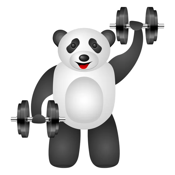 Panda dumbbel — Stockvector
