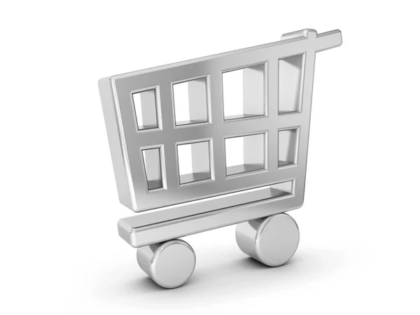 Silver shopping cart symbol — Stock Photo, Image