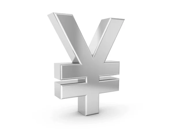 Zilveren yen symbool — Stockfoto