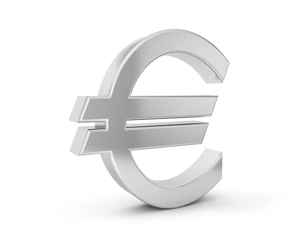 Stříbrný symbol eura — Stock fotografie