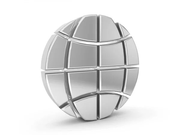 Símbolo globo de prata — Fotografia de Stock