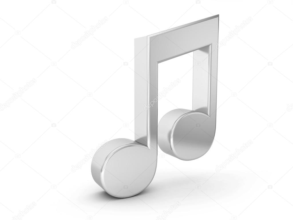 silver music note symbol