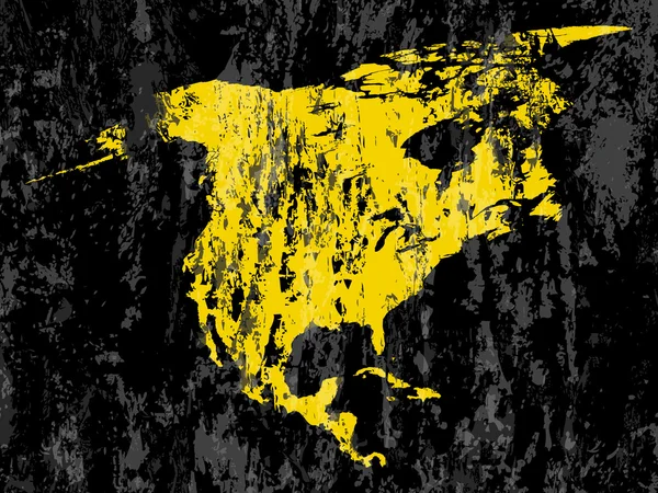 Grunge Kuzey Amerika Haritası — Stok Vektör