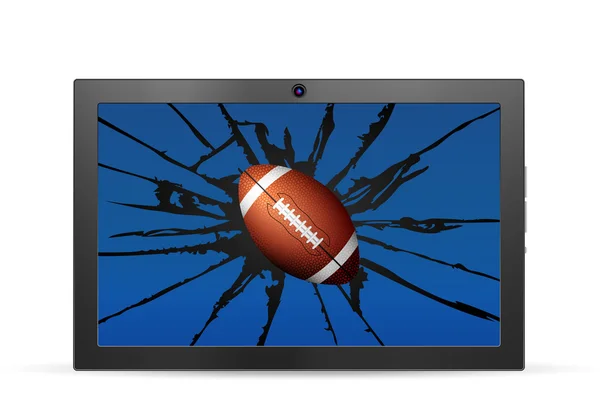 Cracked tablet american football — Stock Vector