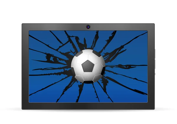 Popraskané tabletu fotbal — Stockový vektor
