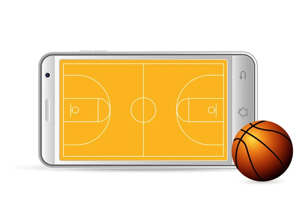 Pallacanestro smartphone — Vettoriale Stock