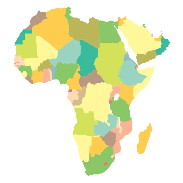 Mapa político África —  Vetores de Stock