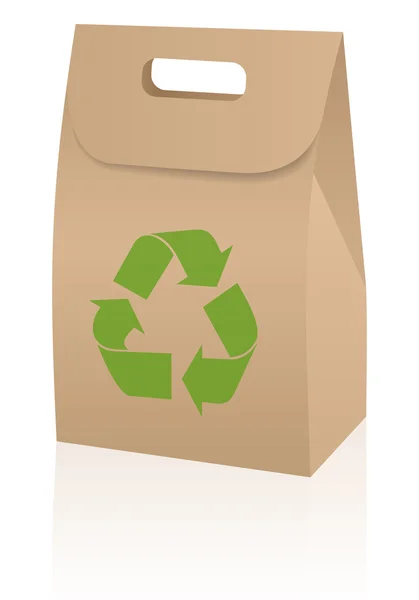 Reciclar saco de papel — Vetor de Stock