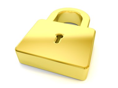 Altın asma kilit simgesi