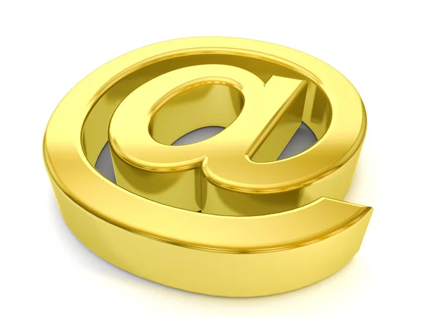 黄金电子邮件符号 — 图库照片