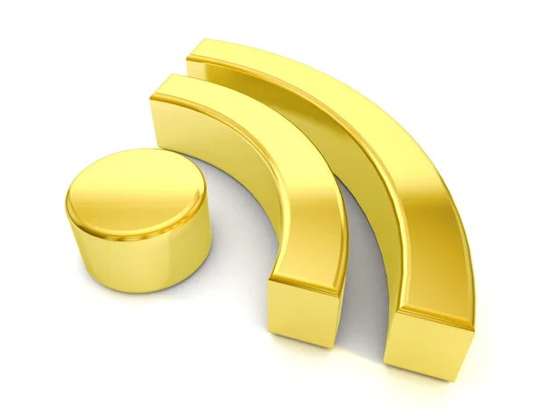 Arany rss-szimbólum — Stock Fotó