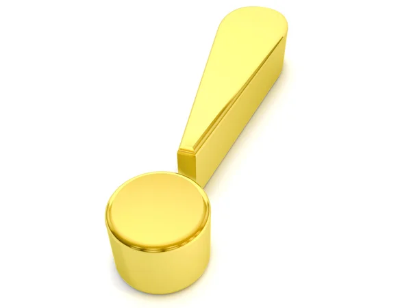 Gold exclamation mark symbol — Stock Photo, Image
