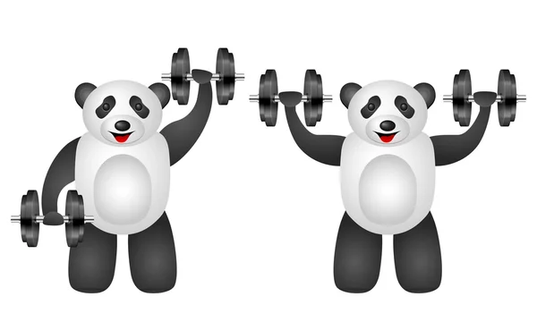 Opleiding panda ingesteld — Stockvector