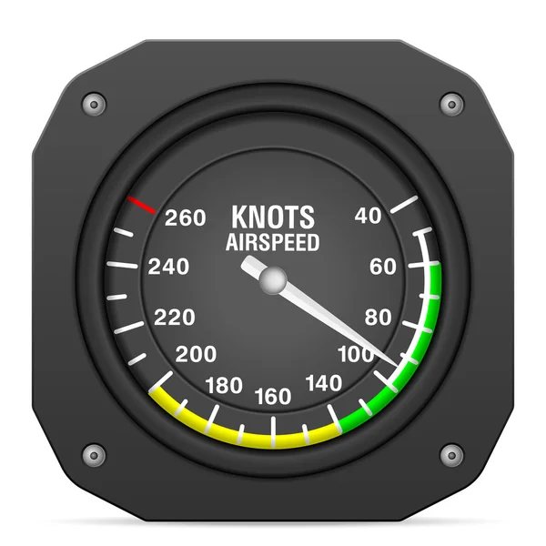 Flight instrument airspeed indicator — Stock Vector