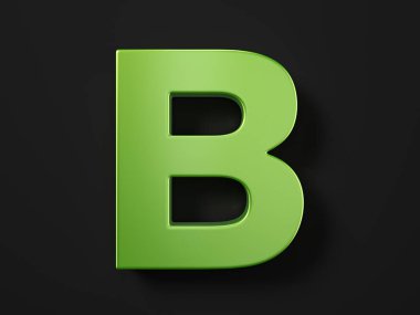 Car paint letter B on a black background. 3d illustration.