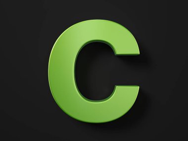 Car paint letter C on a black background. 3d illustration.