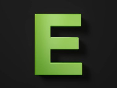 Car paint letter E on a black background. 3d illustration.