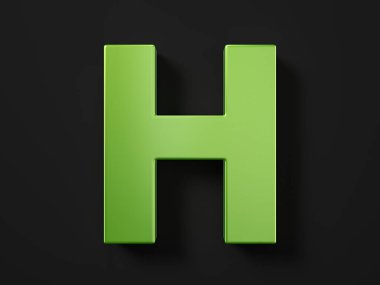 Car paint letter H on a black background. 3d illustration.
