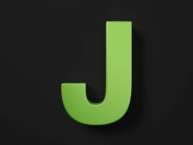 Car paint letter J on a black background. 3d illustration.