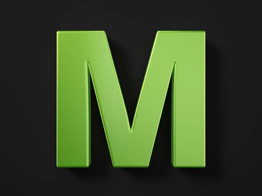 Siyah arka planda araba boyası M harfi. 3d illüstrasyon.