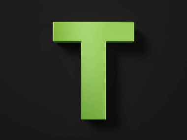 Car paint letter T on a black background. 3d illustration.