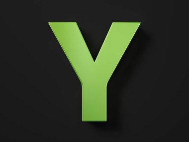 Car paint letter Y on a black background. 3d illustration.