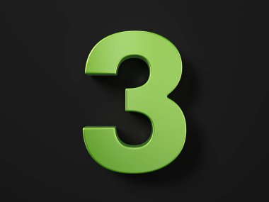 Car paint number three on a black background. 3d illustration.