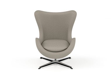 Beyaz arka planda yumurta koltuğu. 3d illüstrasyon.