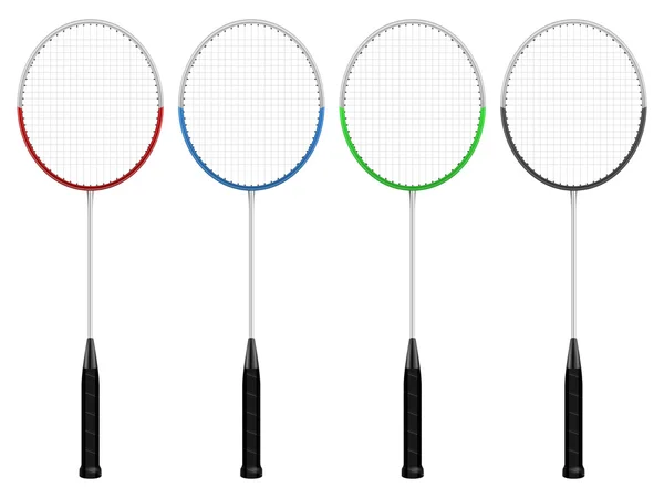 Juego de raquetas de bádminton — Vector de stock