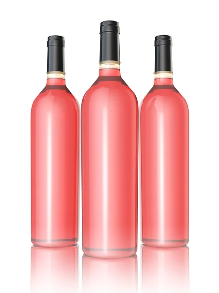 Rose bottles on wh — Stock Photo, Image