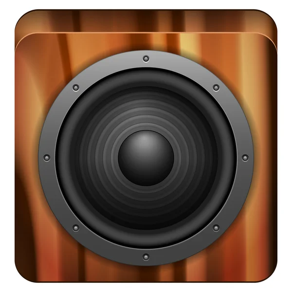 Houten geluid luidsprekerpictogram — Stockvector