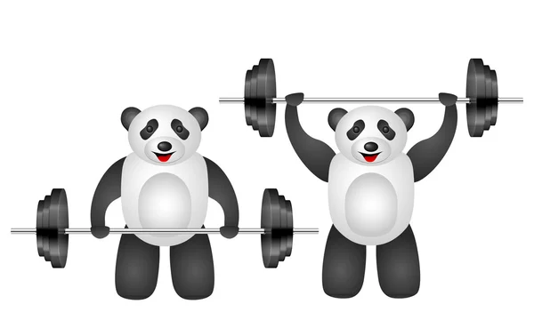 Opleiding panda ingesteld — Stockvector