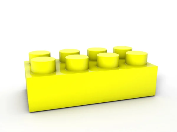 Lego blocco giallo — Foto Stock