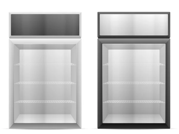 Display fridge on white — Stock Vector
