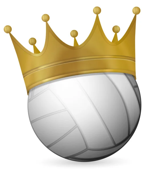Volleyboll bollen med krona — Stock vektor
