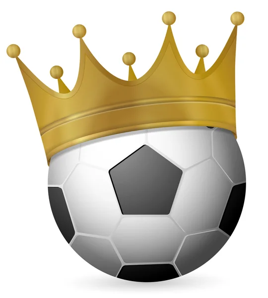 Soccer ball with crown — Wektor stockowy