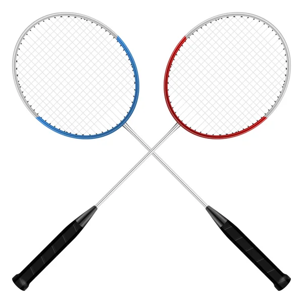 Badmintonracketar på vit — Stock vektor