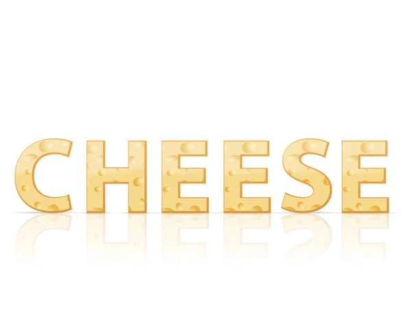 Texto de queso sobre blanco — Archivo Imágenes Vectoriales