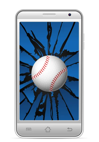 Repedt szúró telefon baseball — Stock Vector